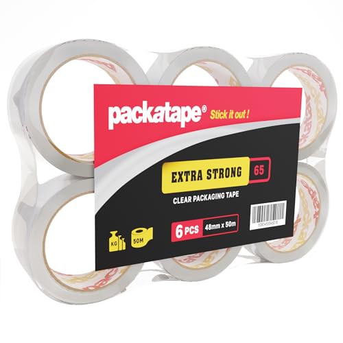 6 Rolls Extra Strong Clear Packaging Tape 48mm x 50m Packatape®