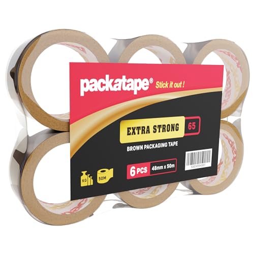 6 Rolls Extra Strong Brown Packaging Tape 48mm x 50m Packatape®