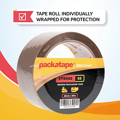 1 Roll Brown Strong Packing Tape 48mm x 50m Packatape®