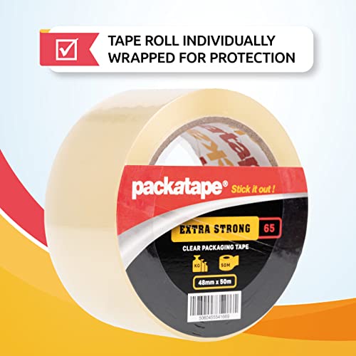 1 Roll Extra Strong Clear Packaging Tape 48mm x 50m Packatape®