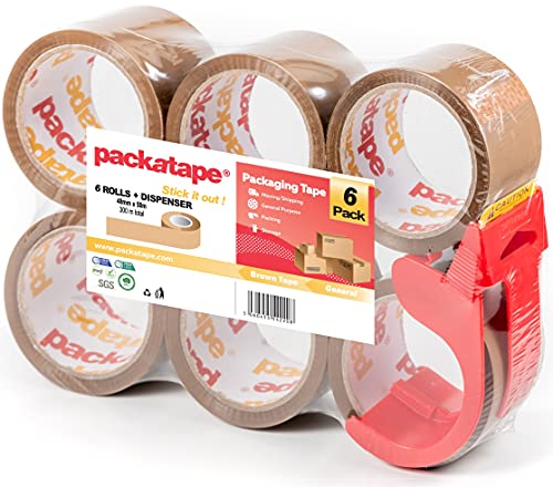 6 Rolls Packaging Tape + Dispenser Packatape®