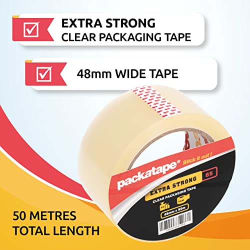 1 Roll Extra Strong Clear Packaging Tape 48mm x 50m Packatape®