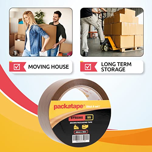 1 Roll Brown Strong Packing Tape 48mm x 50m Packatape®