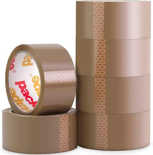 6 Rolls Brown Packing Tape 48mm x 66m Packatape®